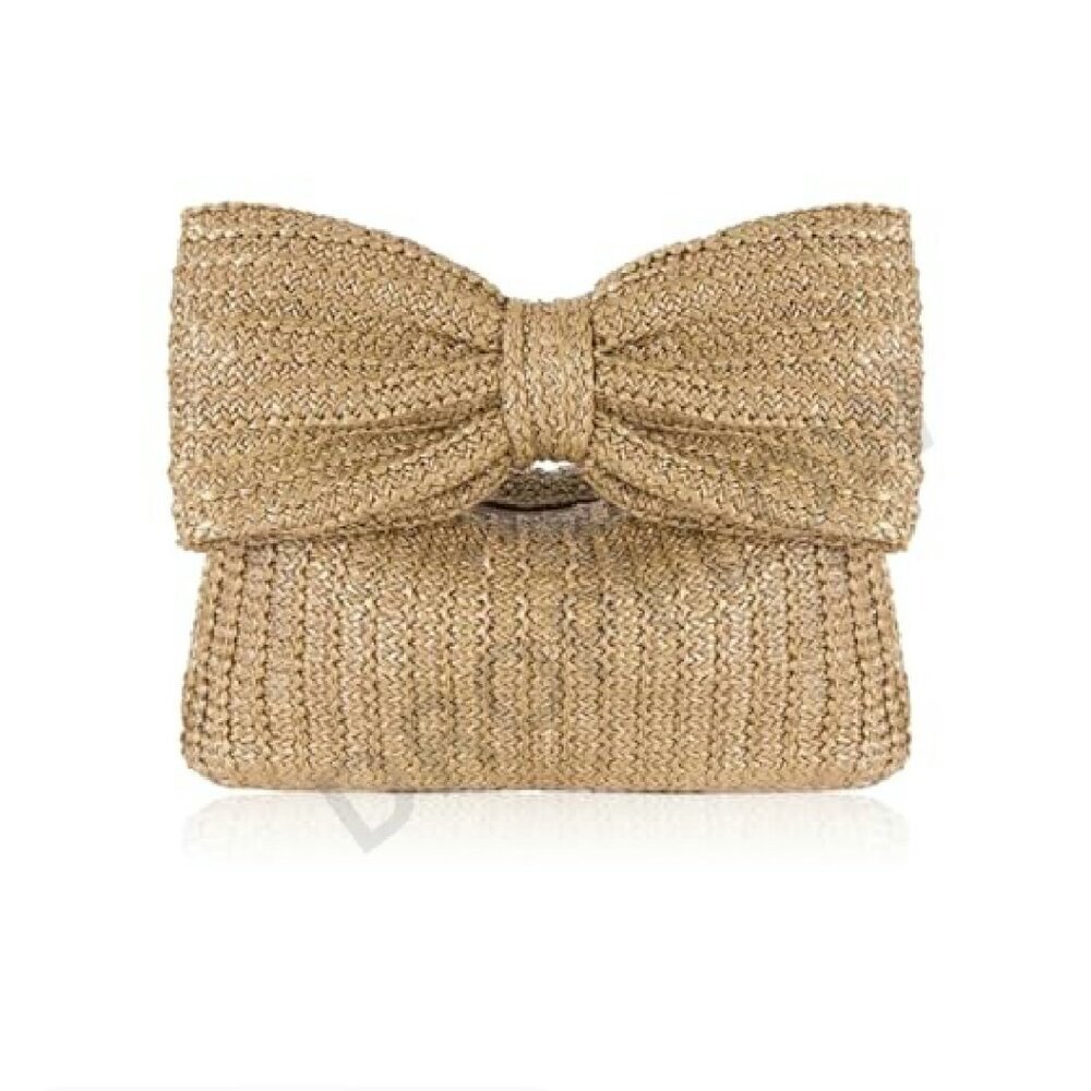 Straw Woven Clutch Bag Elegant Boho Chic Beach Vacation Evening Party Wear - Picture 2 of 8